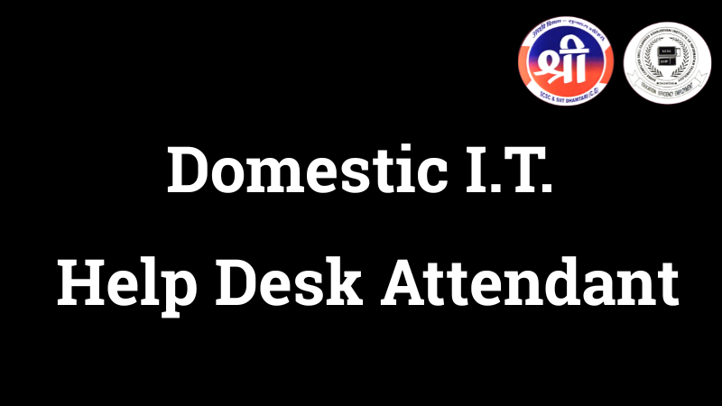 Domestic I.T. Help Desk Attendant Domestic I.T. Help Desk Attendant<br />
Shree Computer Skill Classes Sanjeevani Institute of IT Dhamtari